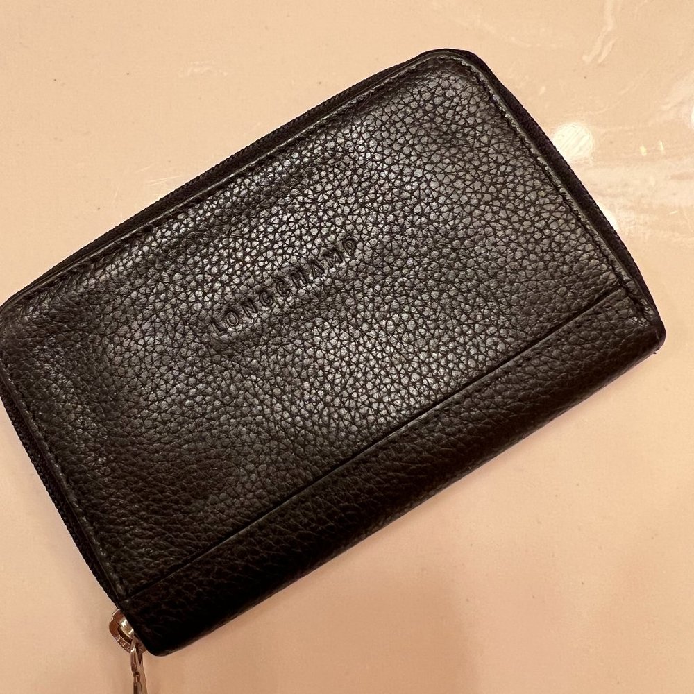 Longchamp Small Wallet with zipper Black